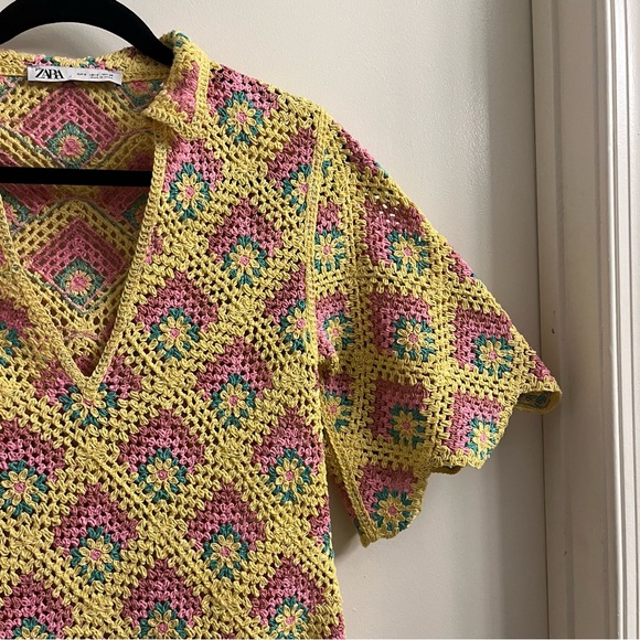 Zara Crochet Mini Dress Small - Picture 9 of 14